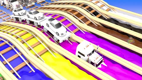Transport Truck Transporting Super Sports Cars Coloring Vehicles Game Parking Games