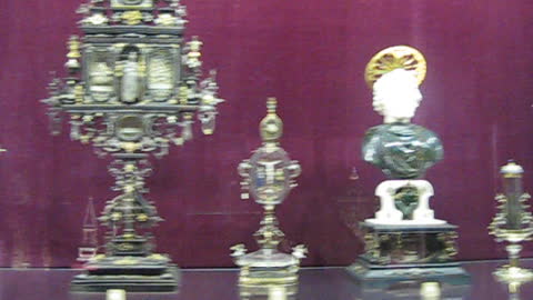 Collection of Church relics(bones, skulls). The residence of the kings. Munich.
