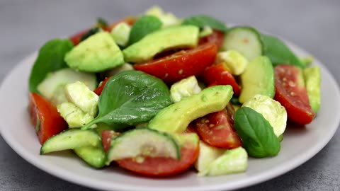Avocado and basil salad. Very tasty and quick!