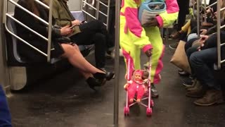 Donald trump outfit yellow and pink with baby