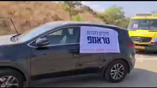 Trump car parade in Isreal