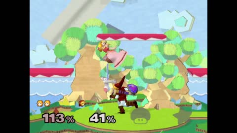 Super Smash Bros Melee (ssbm) - Zelda vs Link vs Peach vs Kirby (Free for all - Lv.9 cpu)