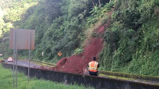 Hawaiian Highway Covered in Landslide