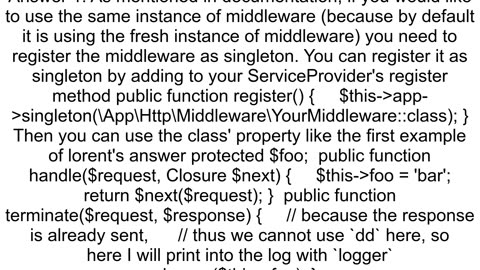 Send variable to terminate in middleware