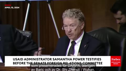 [Svenska] JUST IN- Rand Paul Brings Grills Samantha Power About Gain-Of-Function Research