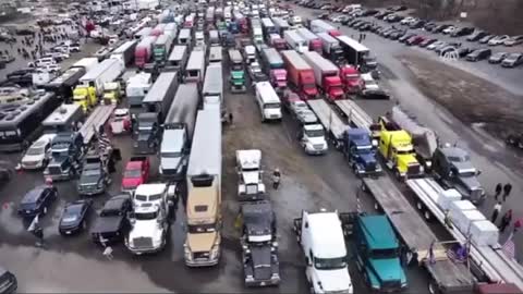 Amaizing volume of Truckers for Freedom.