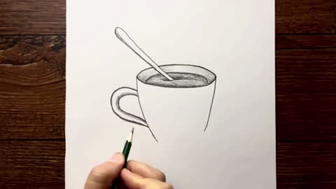 Draw The Shadow Of The Coffee Cup Handle