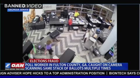 Surveillance Footage Shows Georgia Poll Worker Scanning The Same Batch Of Ballots MULTIPLE Times!