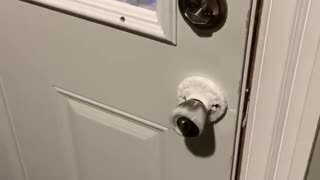 Doorknob freezes from the inside during Chicago polar vortex