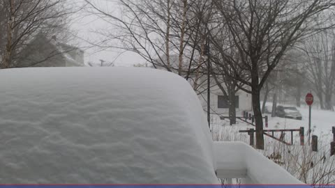 Storm time lapse shows blizzard snowfall