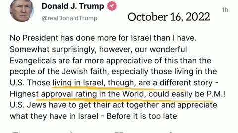Trump asks Jews in the US to get their "act together