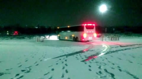 Bus sliding on ice