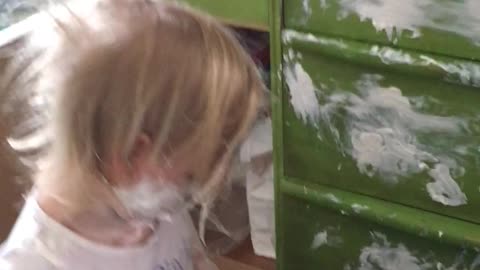 Little Girl Gets Into Diaper Cream