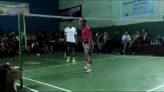 Playing badminton with flashing shoes [part 4]