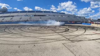 1966 Plymouth Belvedere Laying Rubber In The MotorMania Burnout Pit