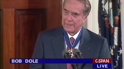 FLASHBACK: Bob Dole Has the Crowd Cracking Up While Receiving Presidential Medal of Freedom