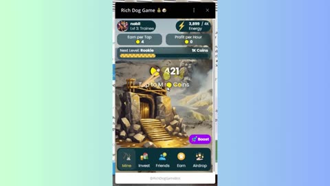 new mining mini app bot telegram RICH DOG GAME