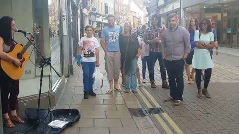 Random Guy Joins In with Busker AMAZING!!!