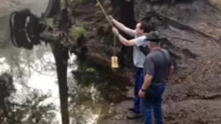 Camping Man Splashes Hard In Rope Swing Fail