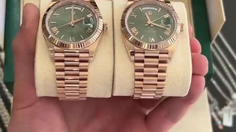 Rolex dd rose gold green dial