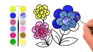 Drawing and Coloring for Kids - How to Draw Flowers