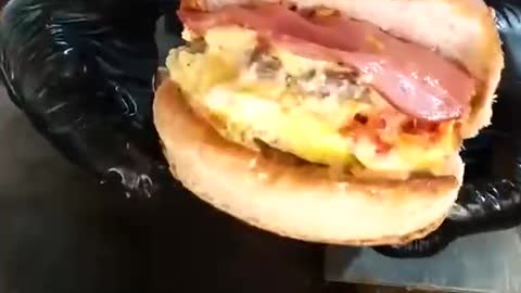 Handmade juicy hamburger