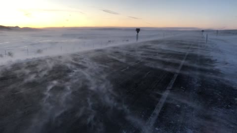 Windy Ground Blizzard in Wyoming