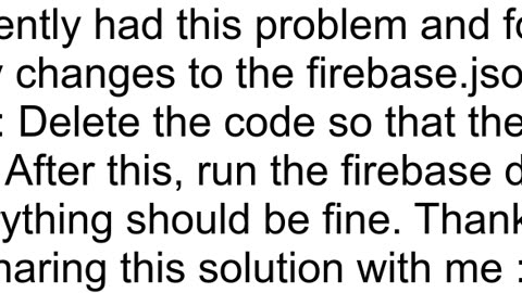 Parse error Unexpected token 3939 at 11 on flutter app when running firebase deploy