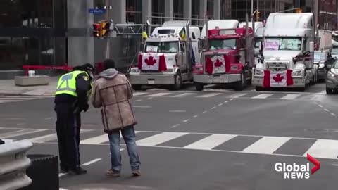 Trucker protests: Demonstrators confront Ottawa police as they hand out citations