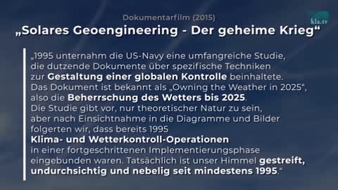 Die Beherrschung des Wetters - ein geheimer Krieg - Geoengineering - Backup