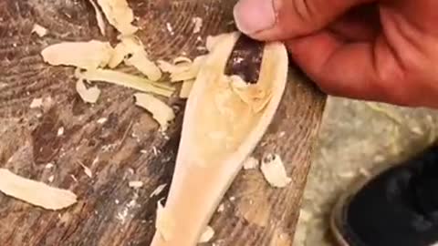 bamboocraft , making bamboo spoon