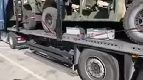 Ukrainian soldier showcases the way in which NATO sends military equipment