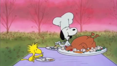Snoopy 🐕 and little yellow Woodstock #thanksgiving#play#holiday