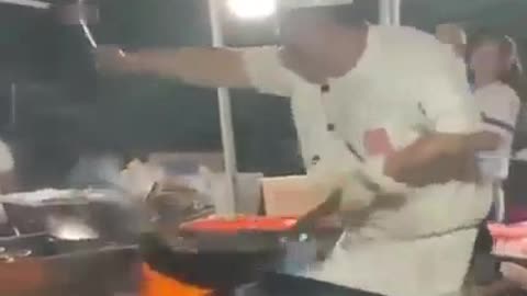 China cooker . Funny Cooking with the music .