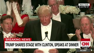 Donald Trump roasts Hillary Clinton at the AL SMITH dinner