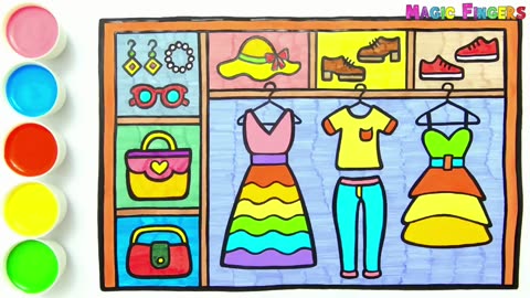 Bedroom Wardrobe Drawing, Painting, Coloring for Kids, Toddlers | Learn Easy Drawing