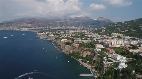 italy the bay of naples the famous resort town of sorrento
