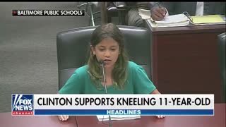 Hillary Clinton praises girl who knelt during Pledge of Allegiance