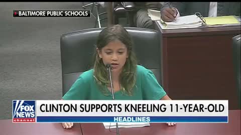 Hillary Clinton praises girl who knelt during Pledge of Allegiance