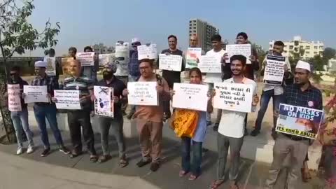 Ahmedabad, India Vaccine passport/COVID restriction protest Nov. 21, 2021
