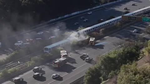 BART train derailed and caught fire between the Orinda and Lafayette stations in San Francisco