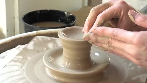 Pottery making and placing afternoon tea desserts are really convenient, process 5.