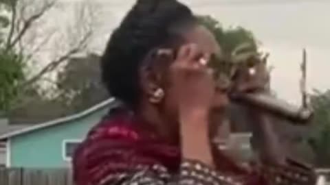 Close-Up: Sheila Jackson Lee Totally Flummoxed By A Pair Of Solar Eclipse Glasses