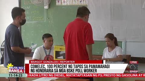 COMELEC, 100 percent ng tapos sa pamamahagi ng honoraria sa mga BSKE poll worker