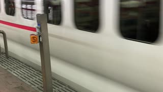 Boarding a bullet train in Japan