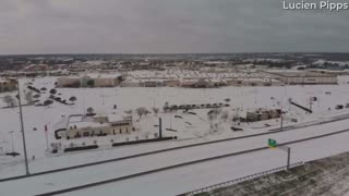 Drone Footage of Snow in Beaumont Texas