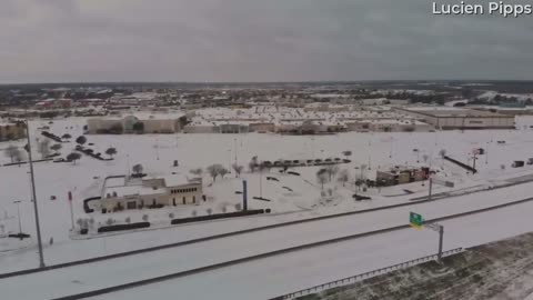 Drone Footage of Snow in Beaumont Texas