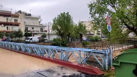 Streets flooded as torrential rain hits Greece