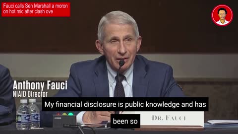 Fauci calls Sen Marshall a moron on hot mic!