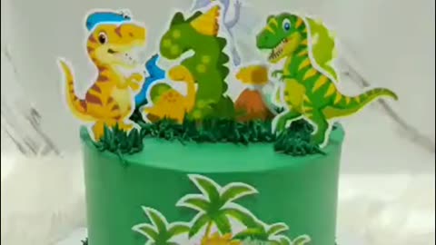 Satisfying Cake Deco - Custom Dinosaur Cake Decorated in Under a Minute